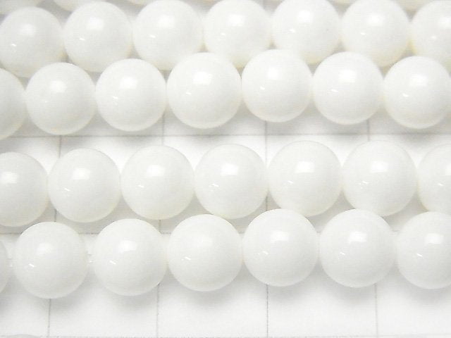 White Shell Round 7mm 1strand beads (aprx.15inch/38cm)