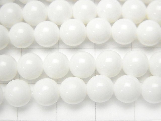 White Shell Round 7mm 1strand beads (aprx.15inch / 38cm)