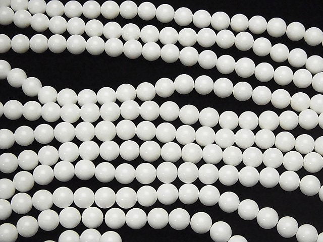 White Shell Round 7mm 1strand beads (aprx.15inch / 38cm)