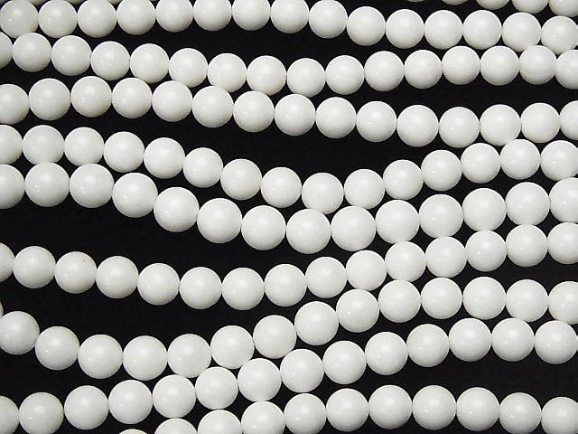 White Shell Round 8mm 1strand beads (aprx.15inch/38cm)