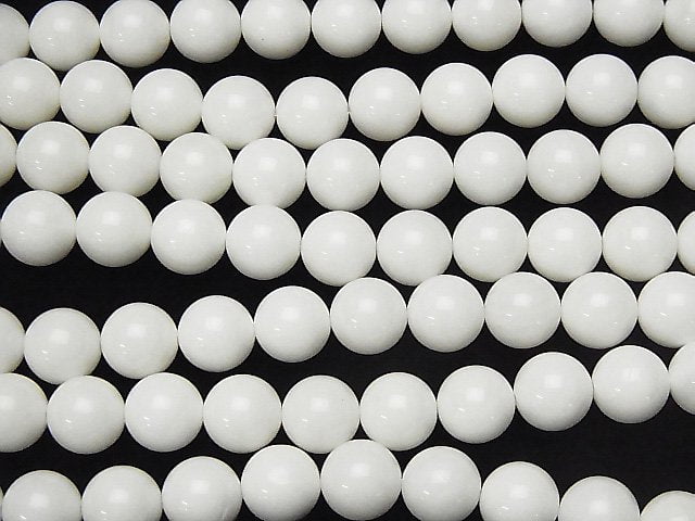 White Shell Round 10mm 1-strand beads (approx. 15 inches/38 cm)