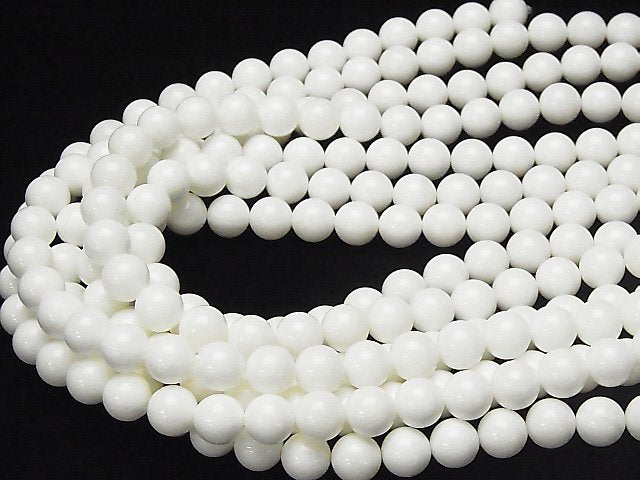 White Shell Round 10mm 1strand beads (aprx.15inch / 38cm)