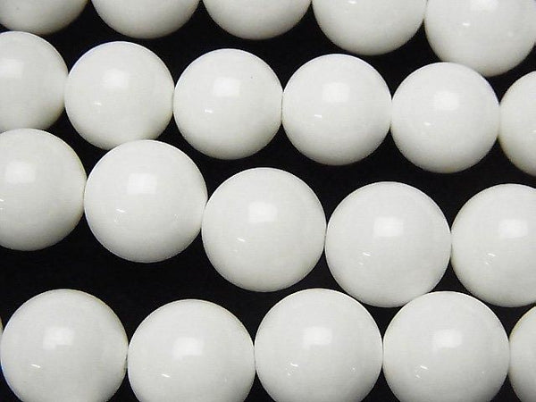White Shell Round 12mm 1-strand beads (approx. 15 inches/36 cm)
