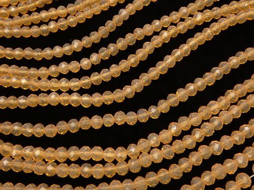 1strand $1.79! Glass Beads  Faceted Button Roundel 4x4x3mm Orange 1strand beads (aprx.19inch / 46cm)