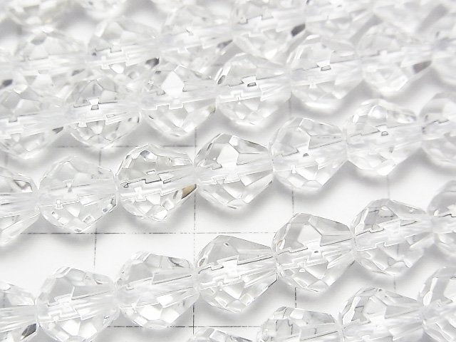 [Video] Crystal AAA Faceted Drop 8 x 8 x 8 mm half or 1 strand beads (aprx. 15 inch / 37 cm)