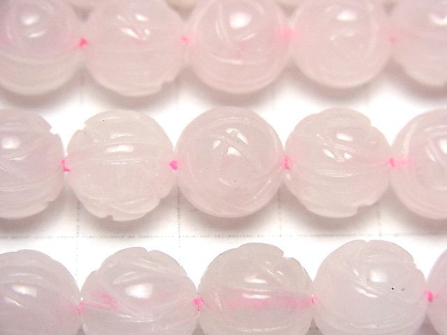 [Video] Rose Quartz AA++ Round Rose Cut 10mm half or 1strand (aprx.15inch/36cm)