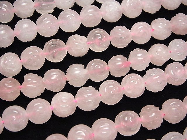 [Video] Rose Quartz AA++ Round Rose Cut 12mm half or 1strand (aprx.15inch/36cm)