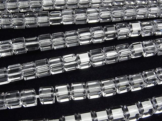 [Video] High Quality! Crystal AAA Cube Shape 6x6x6mm half or 1-strand beads (approx. 15inch/38cm)