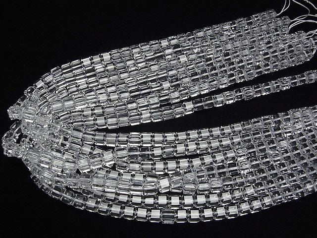 [Video] High Quality! Crystal AAA Cube Shape 6x6x6mm half or 1-strand beads (approx. 15inch/38cm)