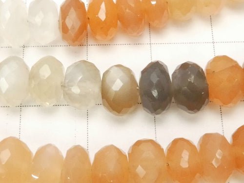 1strand $24.99! High Quality Multicolor Moonstone AAA Faceted Button Roundel 7 x 7 x 4 mm 1 strand beads (aprx.7 inch / 18 cm)