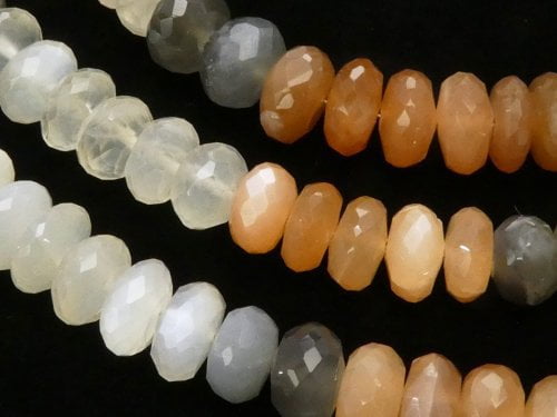 Moonstone, Roundel Gemstone Beads