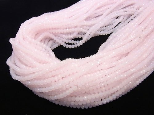 1strand $2.19! Glass Beads  Faceted Button Roundel 4 x 4 x 3 mm Baby Pink 1 strand beads (aprx.17 inch / 42 cm)