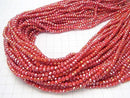 1strand $1.79! Glass Beads  Faceted Button Rondelle 4 x 4 x 3 mm Red AB 1 strand beads (aprx.19 inch / 46 cm)