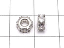 Metal Parts Rondelle 7 x 7 x 3 mm Silver Color (with CZ) 3pcs $3.79!