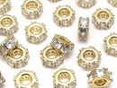 Metal parts Rondelle 7x7x3mm Gold color (with CZ) 3pcs