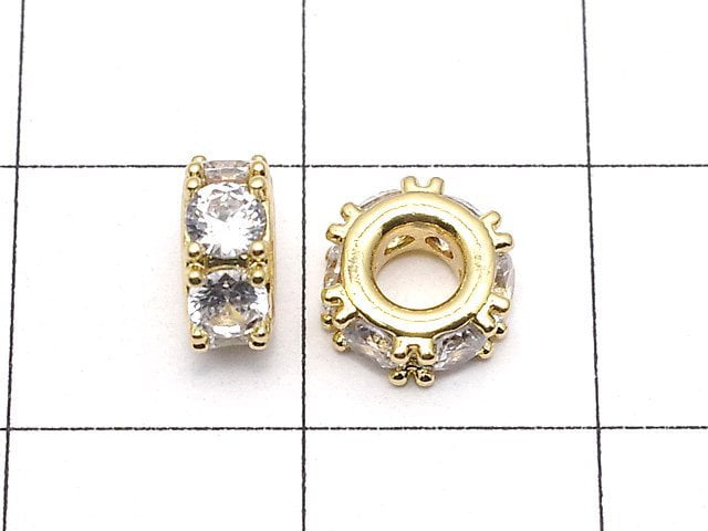 Metal Parts Roundel 7 x 7 x 3 mm Gold Color (with CZ) 3pcs $3.79!