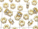 Metal parts Rondelle 7x7x3mm Gold color (with CZ) 3pcs