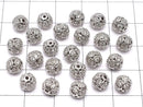 Metal Parts watermark pattern entering Round 6mm silver color w / CZ 1pc $2.19!
