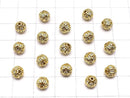 Metal Parts watermark patterned Round 6 mm gold color w / CZ 1 pc $2.19!