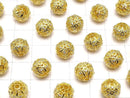 Metal Parts watermark pattern entering Round 10mm gold color w / CZ 1pc $3.39!