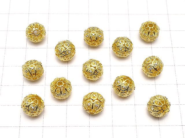 Metal Parts watermark pattern entering Round 10mm gold color w / CZ 1pc $3.39!