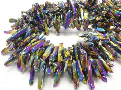 [Video] 1strand $12.99! Crystal Natural Point shape metallic coating 1strand beads (aprx.15inch / 38cm)