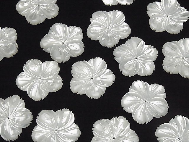 [Video] High quality White Shell (Silver-lip Oyster) AAA Flower 30 mm Middle hole 1 pc $4.79!