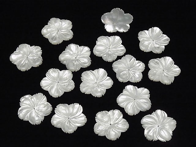 [Video] High quality White Shell (Silver-lip Oyster) AAA Flower 30 mm Middle hole 1 pc $4.79!