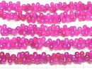 [Video]High Quality Fuchsia Pink Chalcedony AAA Drop Faceted Briolette 8x5mm half or 1strand (58pcs)
