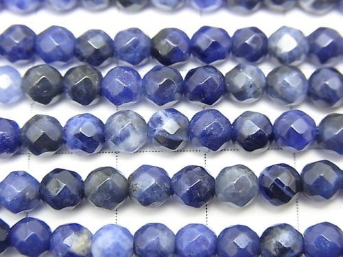 1strand $8.79! Sodalite AA++ 32Faceted Round 4mm 1strand beads (aprx.15inch/37cm)