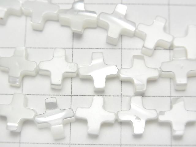 [Video] Mother of Pearl MOP White Cross 8x8mm 1strand beads (aprx.15inch/37cm)