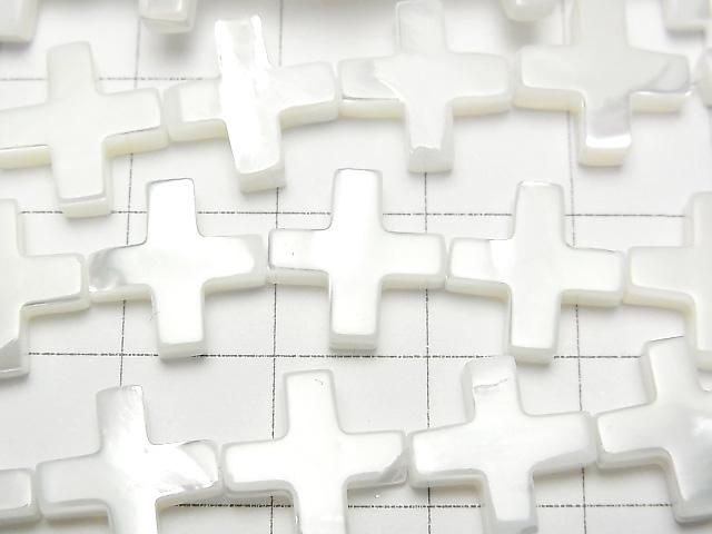 [Video] Mother of Pearl MOP White Cross 12x12mm 1strand beads (aprx.15inch/36cm)