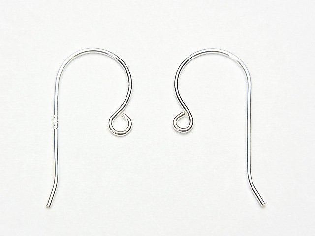 Silver925 Earwire 20x10mm No Coating 2 Pairs (4 Pieces)