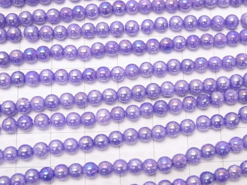 1strand $6.79! Flash Purple Color Cracked Crystal Round 4mm 1strand beads (aprx.15inch / 36cm)