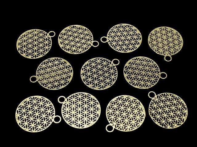 Metal Charm [Flower of Life] 23x20mm Gold Color 1pc