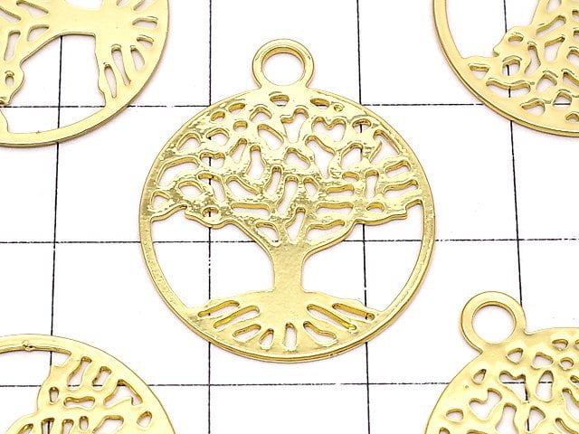 Metal Parts Holy Charm [Tree of Life] 23 x 20 Gold Color 1 pc