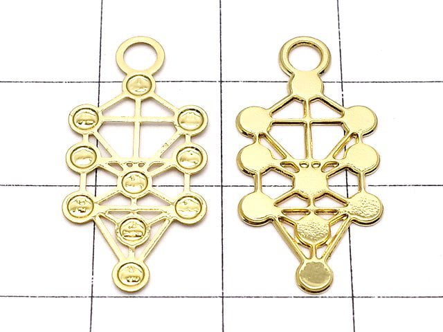 Metal Parts Holy Charm [Tree of Sephirot] 24 x 12 mm Gold Color 1 pc