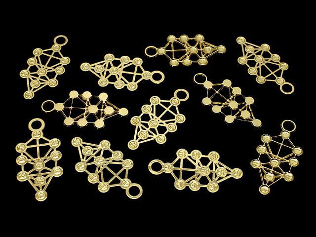 Metal Parts Holy Charm [Tree of Sephirot] 24 x 12 mm Gold Color 1 pc
