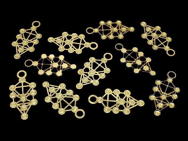 Metal Parts Holy Charm [Tree of Sephirot] 24 x 12 mm Gold Color 1 pc $0.99!