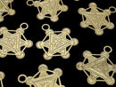 Metal parts Holy Charm [Metatron Cube] 20x23mm Gold color 1pc