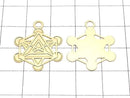 Metal parts Holy Charm [Metatron Cube] 20x23mm Gold color 1pc