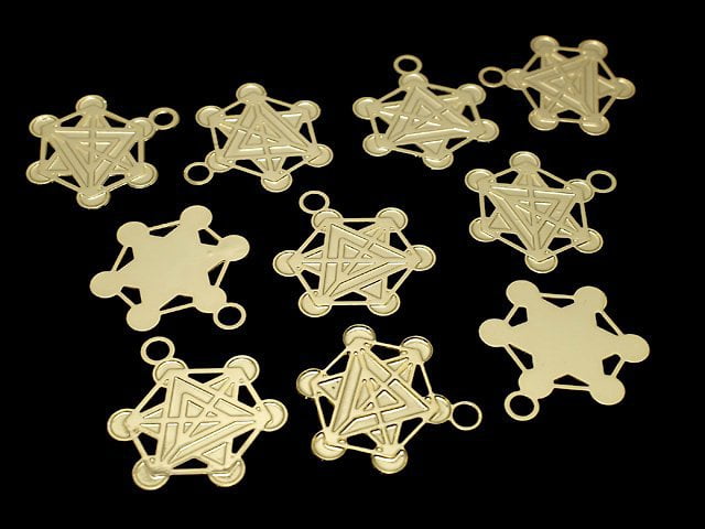 Metal Parts Holy Charm [Metatron Cube] 20 x 23 Gold Color 1 pc $0.99!