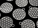 Metal Charm [Flower of Life] 23x20mm Silver Color 1pc