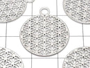 Metal Charm [Flower of Life] 23x20mm Silver Color 1pc