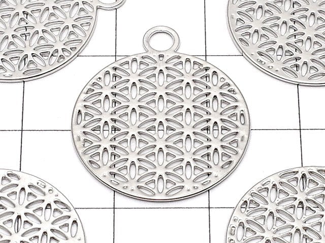 Metal Parts Holy Charm [Flower of Life] 23 x 20 Silver Color 1 pc $0.99!