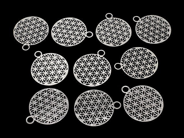 Metal Parts Holy Charm [Flower of Life] 23 x 20 Silver Color 1 pc $0.99!