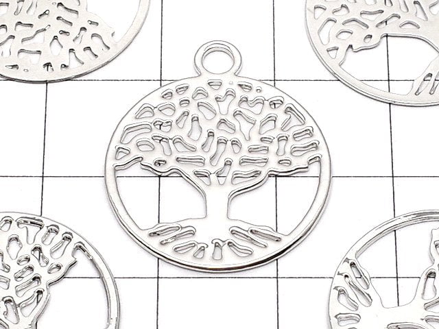 Metal Parts Holy Charm [Tree of Life] 23 x 20 Silver Color 1 pc