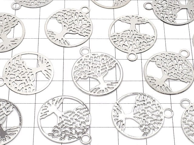 Metal Parts Holy Charm [Tree of Life] 23 x 20 Silver Color 1 pc