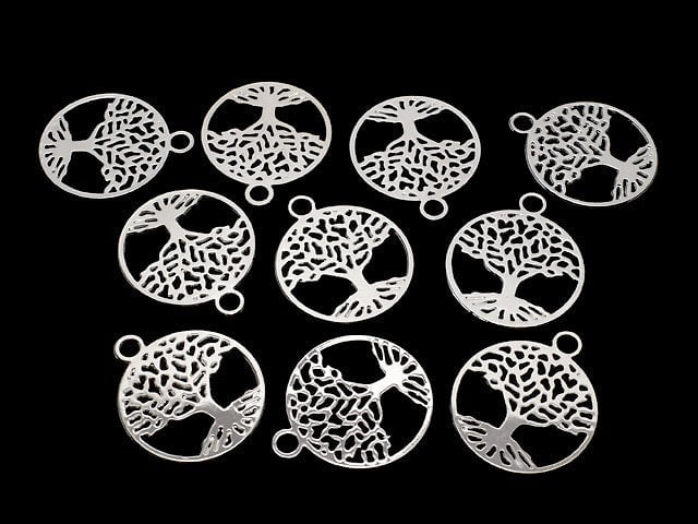 Metal Parts Holy Charm [Tree of Life] 23 x 20 Silver Color 1 pc