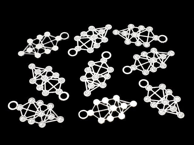Metal Parts Holy Charm [Tree of Sephiroth] 24 x 12 mm Silver Color 1 pc